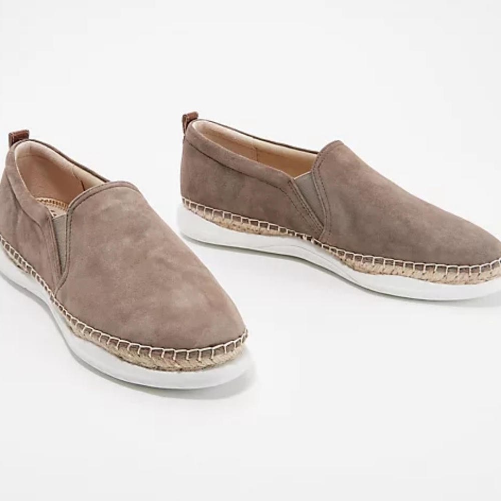 Sam Edelman Leather Slip-On Espadrille Sneakers - Kassie Size 9.5 Comfy